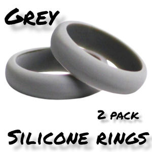 Womens Grey Silicone Rings Pack